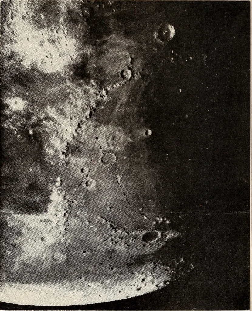 An illustration from To the moon and back in ninety days : a thrilling narrative of blended science and adventure, 1922, leaf 189
