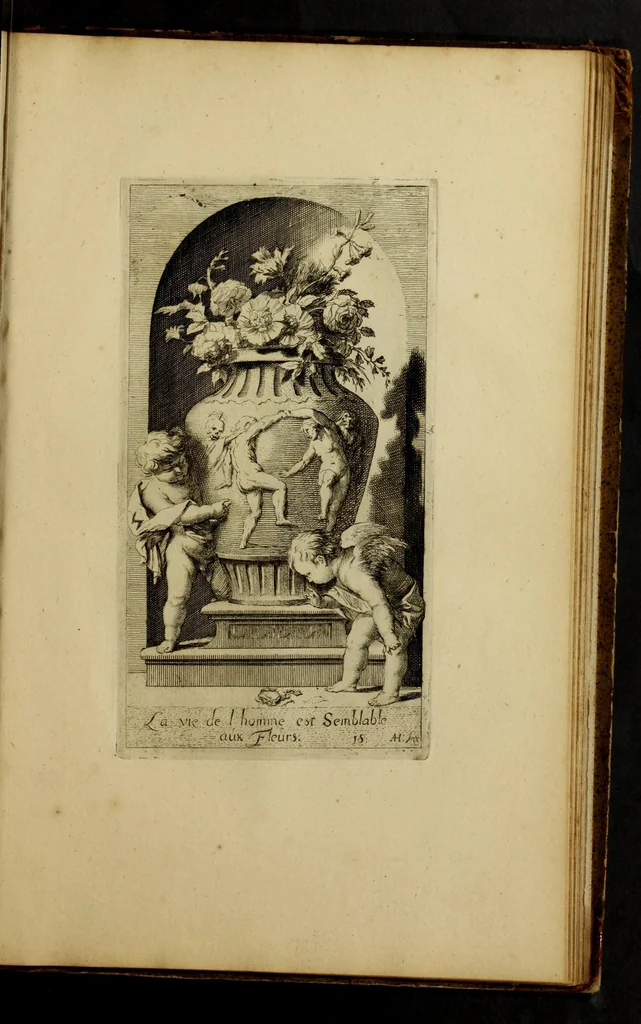 An illustration from Toneel van Sinnebeelden : geopent tot Dienst van Schilders Beelthouders etc, 1700, leaf 105