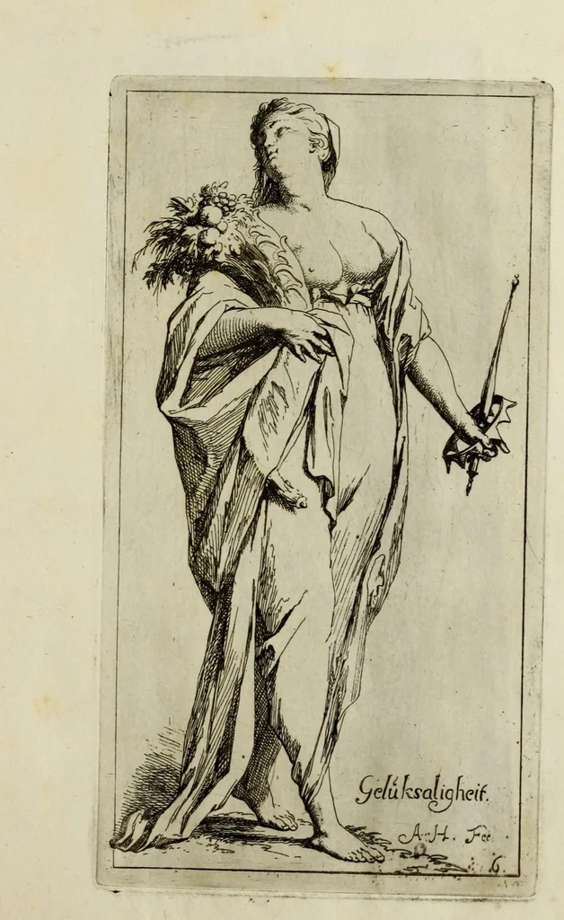 An illustration from Toneel van Sinnebeelden : geopent tot Dienst van Schilders Beelthouders etc, 1700, leaf 15