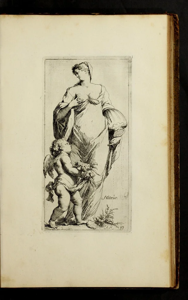 An illustration from Toneel van Sinnebeelden : geopent tot Dienst van Schilders Beelthouders etc, 1700, leaf 29