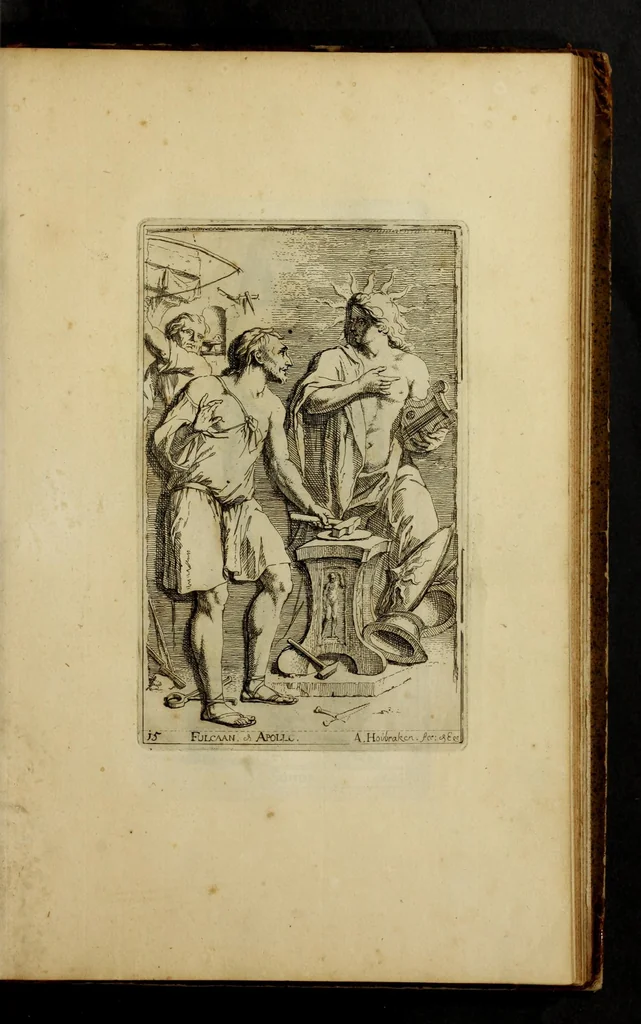 An illustration from Toneel van Sinnebeelden : geopent tot Dienst van Schilders Beelthouders etc, 1700, leaf 33