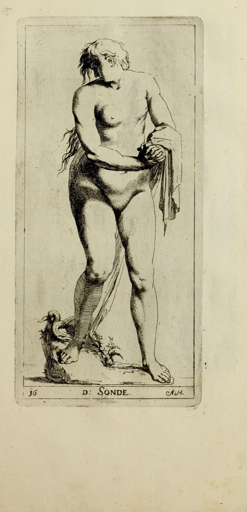 An illustration from Toneel van Sinnebeelden : geopent tot Dienst van Schilders Beelthouders etc, 1700, leaf 35