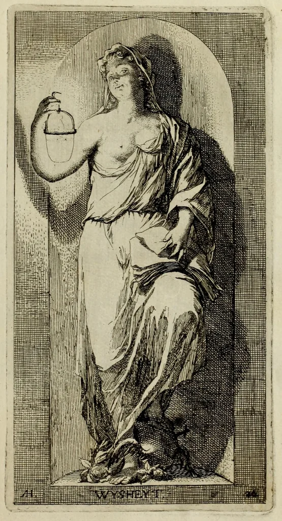 An illustration from Toneel van Sinnebeelden : geopent tot Dienst van Schilders Beelthouders etc, 1700, leaf 47