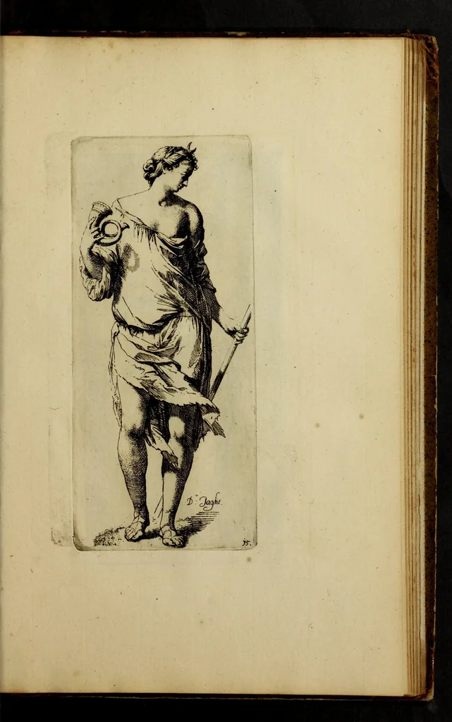 An illustration from Toneel van Sinnebeelden : geopent tot Dienst van Schilders Beelthouders etc, 1700, leaf 99