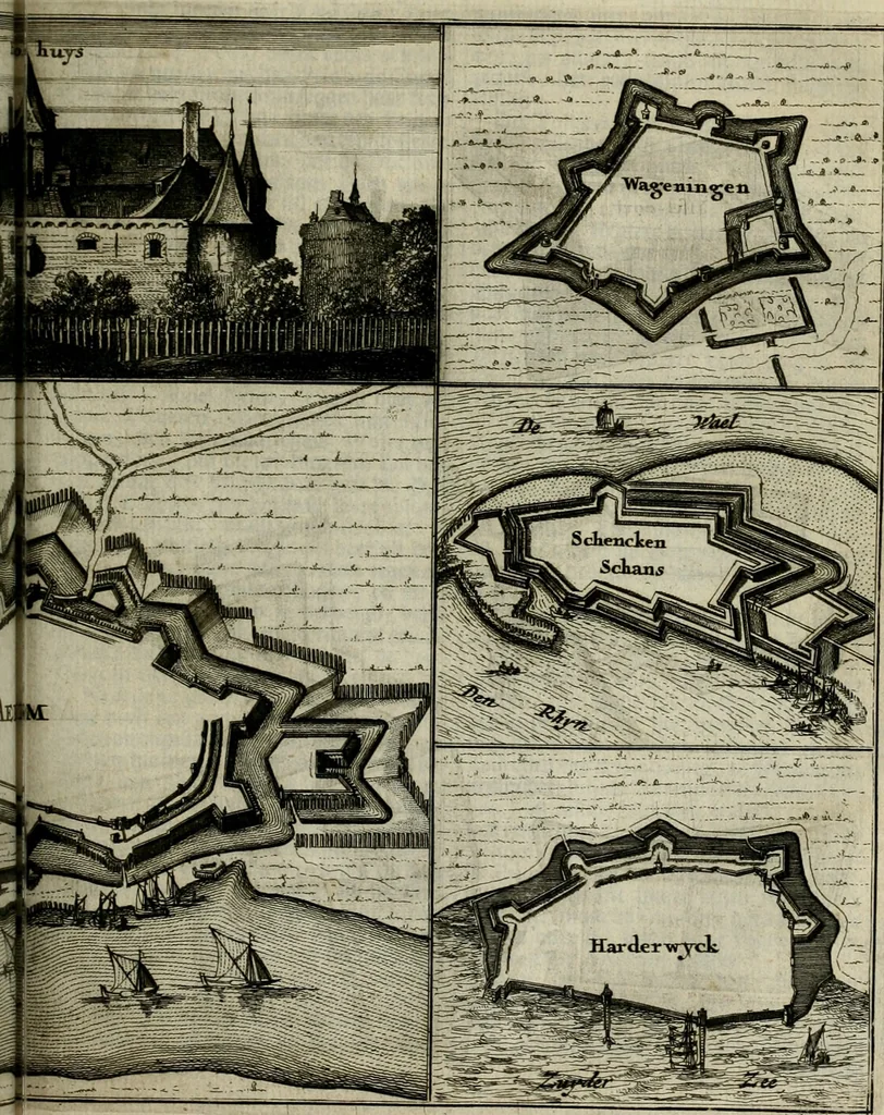 An illustration from Tooneel des oorlogs, opgerecht in de Vereenigde Nederlanden : door de wapenen van de koningen van Vrankryk en Engeland, Keulsche en Munstersche Bisschoppen : tegen de Staten der Vereenigde Nederlanden, en hare geallieerden ..., 1675, leaf 478