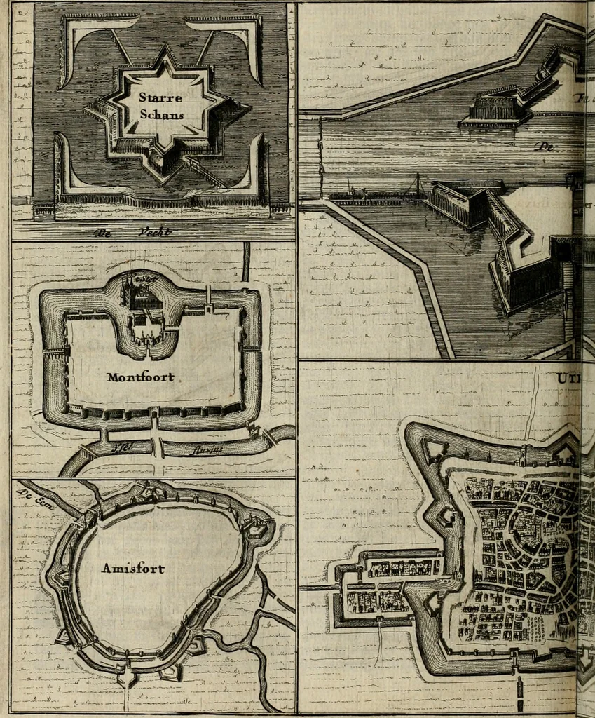 An illustration from Tooneel des oorlogs, opgerecht in de Vereenigde Nederlanden : door de wapenen van de koningen van Vrankryk en Engeland, Keulsche en Munstersche Bisschoppen : tegen de Staten der Vereenigde Nederlanden, en hare geallieerden ..., 1675, leaf 495