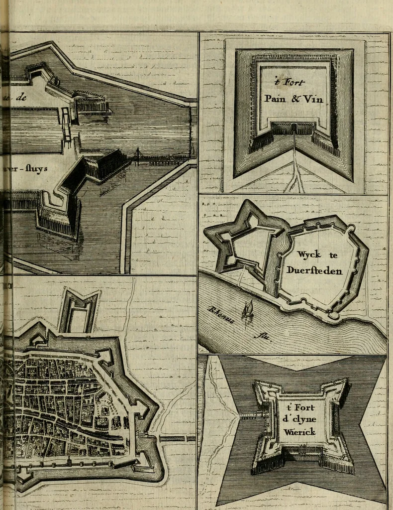 An illustration from Tooneel des oorlogs, opgerecht in de Vereenigde Nederlanden : door de wapenen van de koningen van Vrankryk en Engeland, Keulsche en Munstersche Bisschoppen : tegen de Staten der Vereenigde Nederlanden, en hare geallieerden ..., 1675, leaf 496