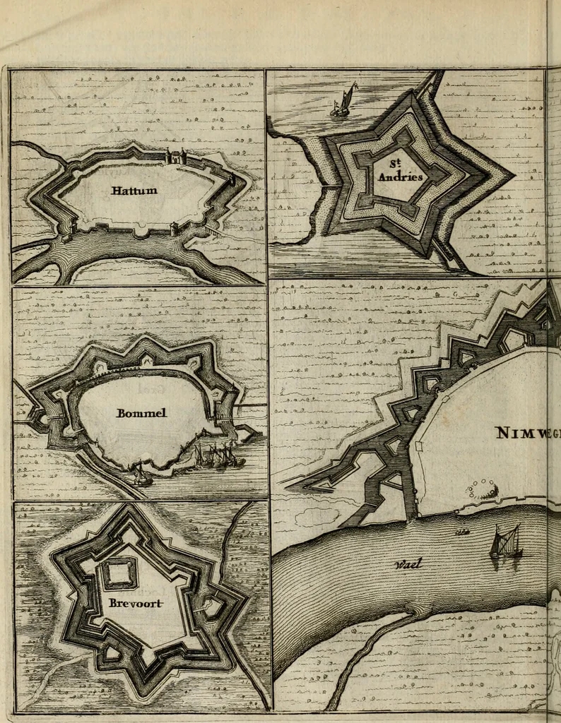 An illustration from Tooneel des oorlogs, opgerecht in de Vereenigde Nederlanden : door de wapenen van de koningen van Vrankryk en Engeland, Keulsche en Munstersche Bisschoppen : tegen de Staten der Vereenigde Nederlanden, en hare geallieerden ..., 1675, leaf 631