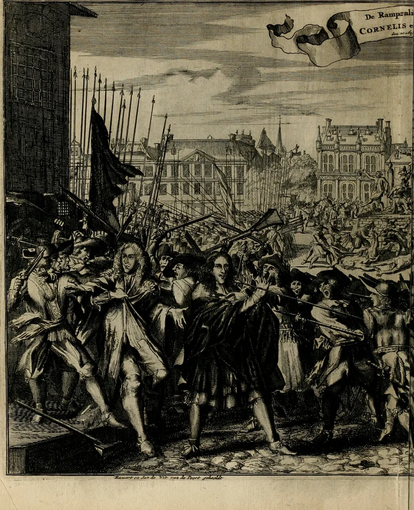 An illustration from Tooneel des oorlogs, opgerecht in de Vereenigde Nederlanden : door de wapenen van de koningen van Vrankryk en Engeland, Keulsche en Munstersche Bisschoppen : tegen de Staten der Vereenigde Nederlanden, en hare geallieerden ..., 1675, leaf 723