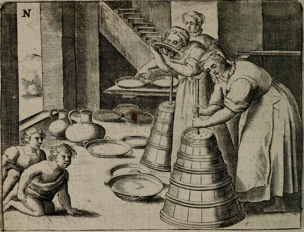 An illustration from Toonneel des menschelikken levens : Of de vernieuwde gulden winkel ; waer in door poëtische, historische, morale, en schriftuurlikke leeringen, den mensche vertoont werdt, hoedanigh hy zijn leven, handel, en wandel, zediglik, eerbaarlik en vermakelik fal overbrengen, 1661, leaf 117