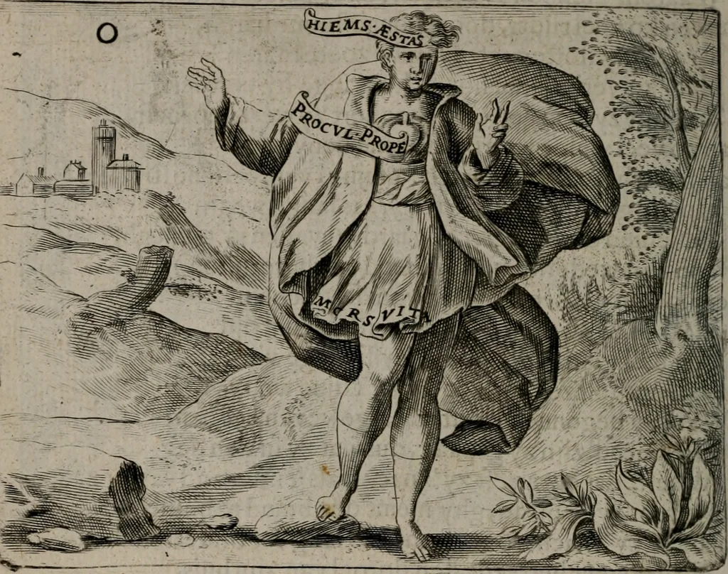 An illustration from Toonneel des menschelikken levens : Of de vernieuwde gulden winkel ; waer in door poëtische, historische, morale, en schriftuurlikke leeringen, den mensche vertoont werdt, hoedanigh hy zijn leven, handel, en wandel, zediglik, eerbaarlik en vermakelik fal overbrengen, 1661, leaf 127