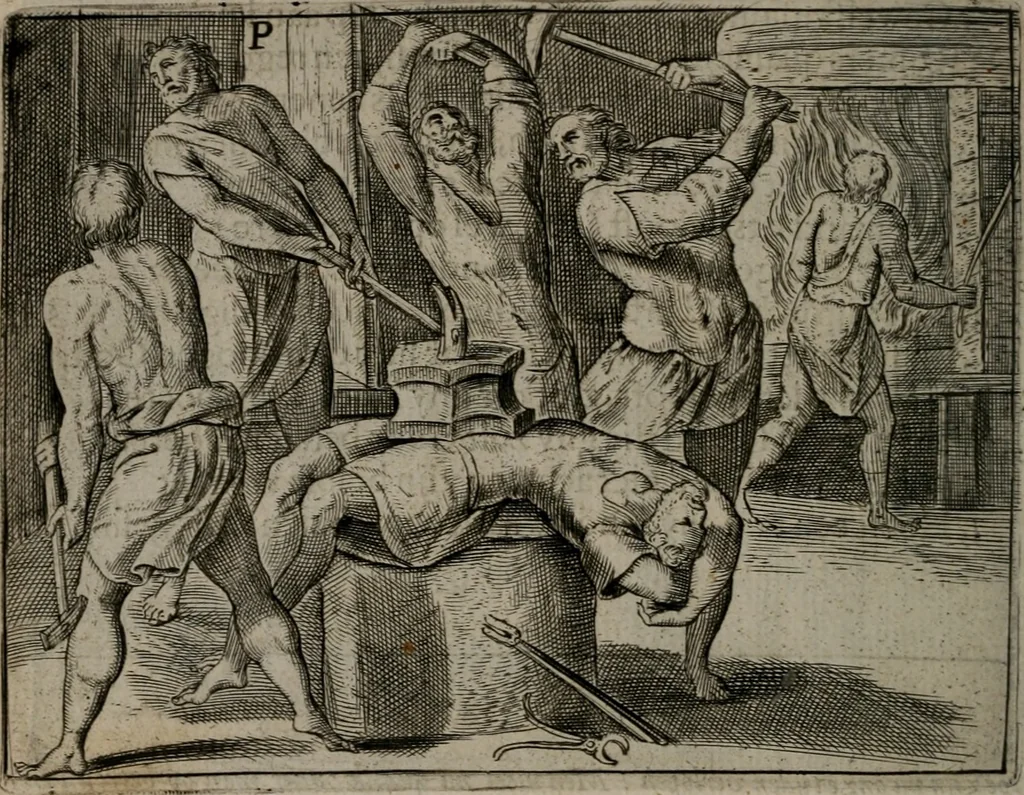 An illustration from Toonneel des menschelikken levens : Of de vernieuwde gulden winkel ; waer in door poëtische, historische, morale, en schriftuurlikke leeringen, den mensche vertoont werdt, hoedanigh hy zijn leven, handel, en wandel, zediglik, eerbaarlik en vermakelik fal overbrengen, 1661, leaf 137