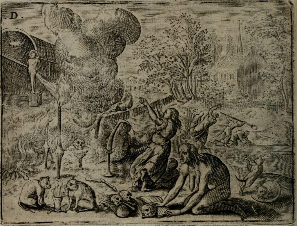 An illustration from Toonneel des menschelikken levens : Of de vernieuwde gulden winkel ; waer in door poëtische, historische, morale, en schriftuurlikke leeringen, den mensche vertoont werdt, hoedanigh hy zijn leven, handel, en wandel, zediglik, eerbaarlik en vermakelik fal overbrengen, 1661, leaf 159