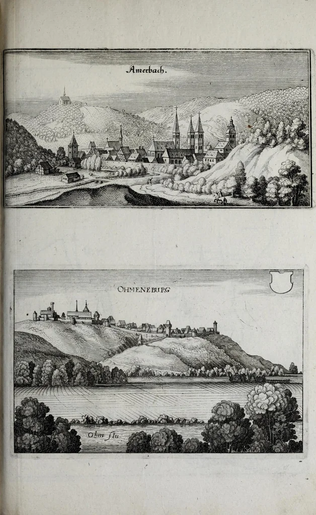 An illustration from Topographia Archiepiscopatuvm Moguntinensis, Treuirensis, et Coloniensis : das ist, Beschreibung der vornembsten Stätt vnd Plätz in denen Ertzbistumen Maÿnz, Trier, vnd Cöln, 1646, leaf 47
