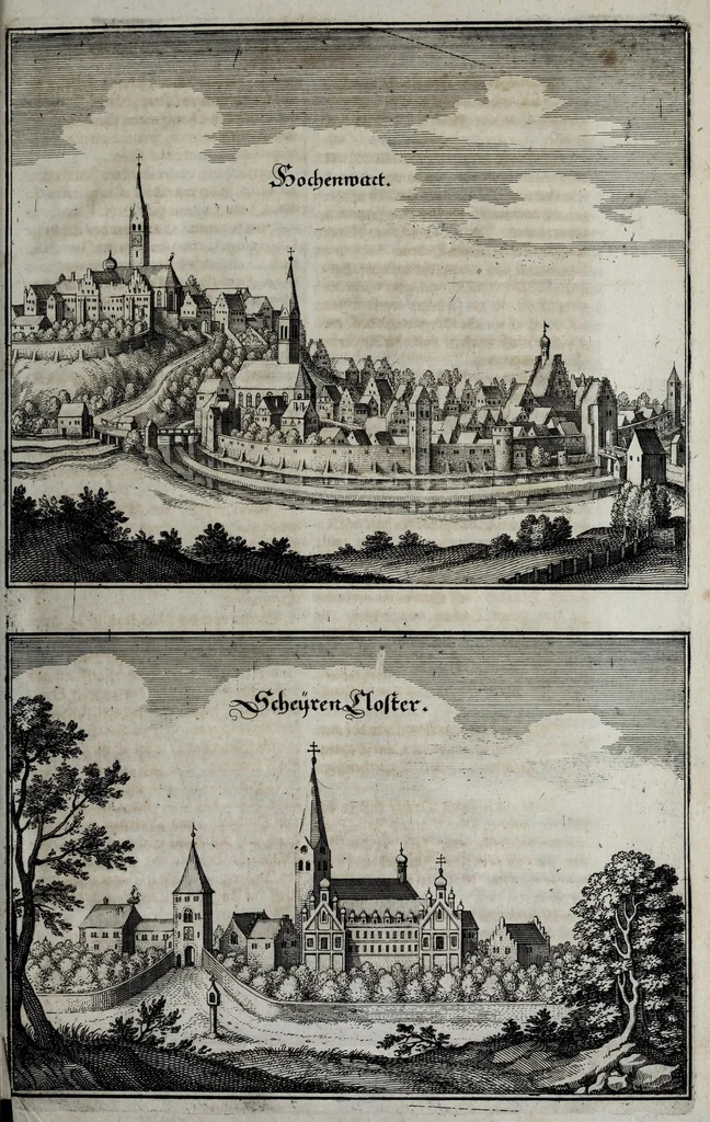 An illustration from Topographia Bavariæ : das ist, Beschreib. vnd aigentliche Abbildung der vornembsten Stätt vnd Orth in Ober vnd Nieder Beÿern, der Ober Pfaltz, vnd anderen, zum hochlöblichen Baÿrischen Craisse hehörigen Landschaften, 1660, leaf 243