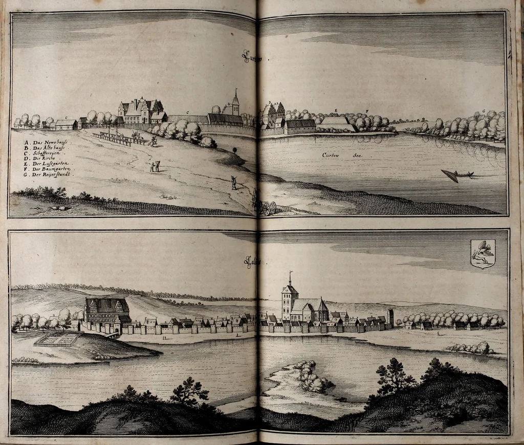 An illustration from Topographia Electorat₎ Brandenburgici et Ducatus Pomeraniæ, ec. : das ist, Beschreibung der vornembsten vnd bekantisten Stätte vnd Plätz in dem hochlöblichsten Churfuürstenthum vnd March Brandenburg, vnd dein Hertzogtum Pom̃eren zu sampt einem dopplelten Anhang : vom Lande Preussen vnnd Pomorellen, von Lifflande vnnd selbige beruffenisten Orten, 1652, leaf 111