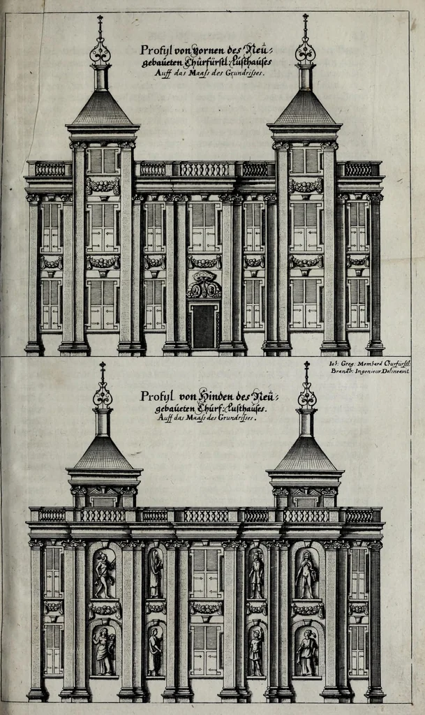 An illustration from Topographia Electorat₎ Brandenburgici et Ducatus Pomeraniæ, ec. : das ist, Beschreibung der vornembsten vnd bekantisten Stätte vnd Plätz in dem hochlöblichsten Churfuürstenthum vnd March Brandenburg, vnd dein Hertzogtum Pom̃eren zu sampt einem dopplelten Anhang : vom Lande Preussen vnnd Pomorellen, von Lifflande vnnd selbige beruffenisten Orten, 1652, leaf 87