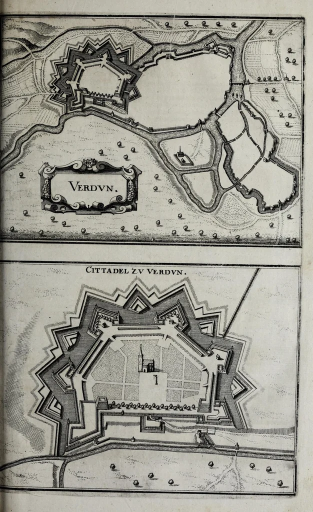 An illustration from Topographia Palatinatus Rheni et vicinarum regionum : das ist, Beschreibung vnd eigentliche Abbildungen der vornemsten Statte V. Plätz der Vntern Pfaltz am Rhein vnd benachbarten Landschaften, als der Bistumer Wormbs vnd Speÿer, der Bergstrass, des Westerreichs, Hundrücks, Zweÿbrüggen, etc. : sampt einer Zugabe ettlicher des, H. Röm. Reichs zu dem Ober Reinischen Cräyss gezogenen ständen, als Bisantz, Metz, Tull, Verdun, Lothringen, Savoyen, etc, 1645, leaf 299