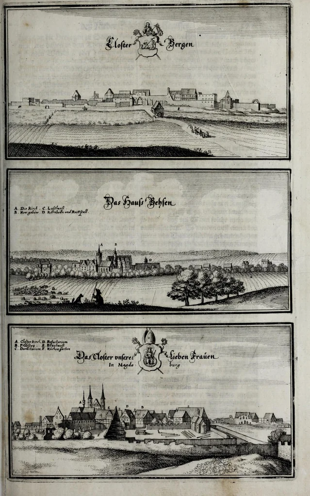 An illustration from Topographia Saxoniæ Inferioris : das ist, Beschreibung der vornehmsten Stätte vnnd Plätz in dem hochl. Nider Sachss., Craÿss, 1653, leaf 253