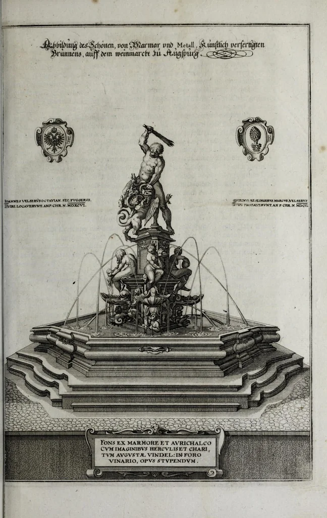 An illustration from Topographia Sveviæ : das ist, Beschreib. vnd aigentliche Abcontrafeitung der fürnembstẽ Stätt vnd Plätz in Ober vnd Nider Schwaben, Hertzogthum Würtenberg, Marggraffschafft Baden, vnd andern zu dem hochlöbl. Schwabischen Craisse gehörigen Landschafften vnd Orten, 1660, leaf 59