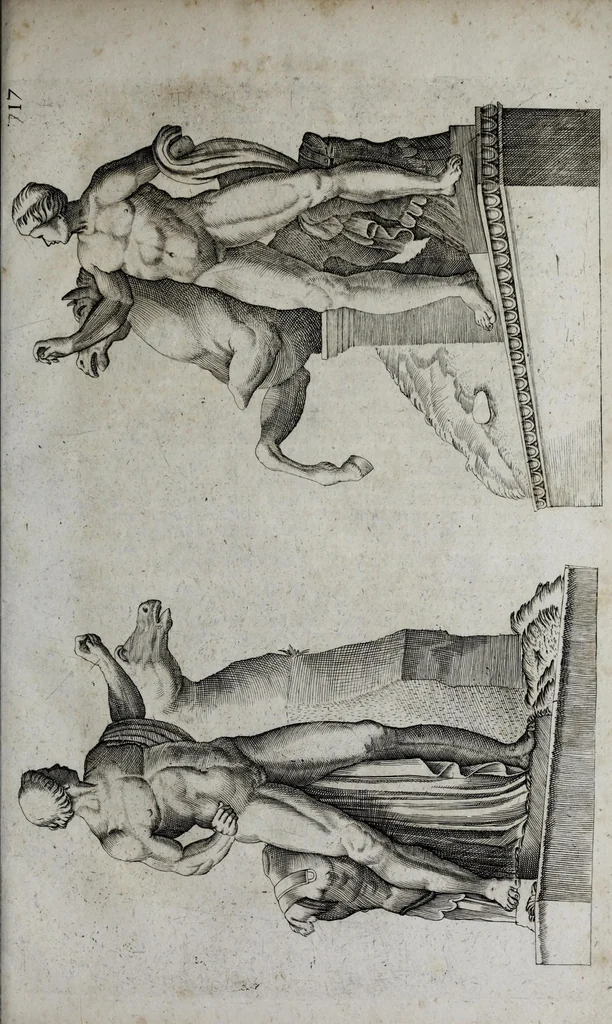 An illustration from Topographia urbis Romæ, das ist eigentliche, Beschreibung der Stadt Rom : sampt allen antiquitäten, Pallästen, Amphitheatris oder Schauplätzen, Obeliscis, Pyramiden, Lustgärten, Bildern, Begräbnüssen, oberschrifften und vergleichen, so in und umb der Stadt Rom gefunden, und in vier Tagen ordentlich beschauet und gesehen werden können, 1681, leaf 259