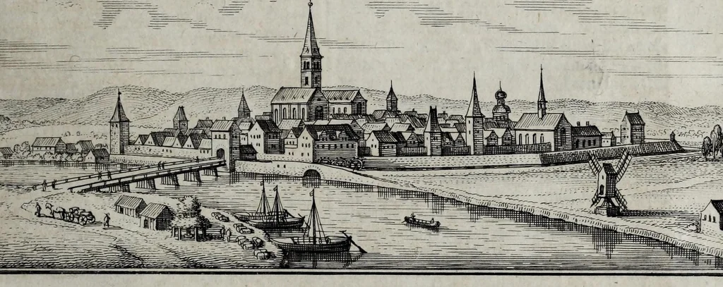 An illustration from Topographia Westphaliæ : das ist, Beschreibung der vornembsten, vnd bekantisten Stätte, vnd Plätz, im hochlöbl. westphälischen Craisse, 1647, leaf 193