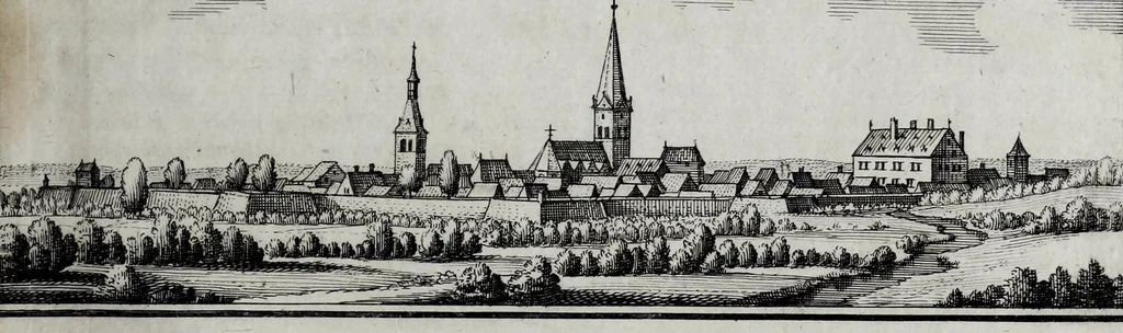 An illustration from Topographia Westphaliæ : das ist, Beschreibung der vornembsten, vnd bekantisten Stätte, vnd Plätz, im hochlöbl. westphälischen Craisse, 1647, leaf 277