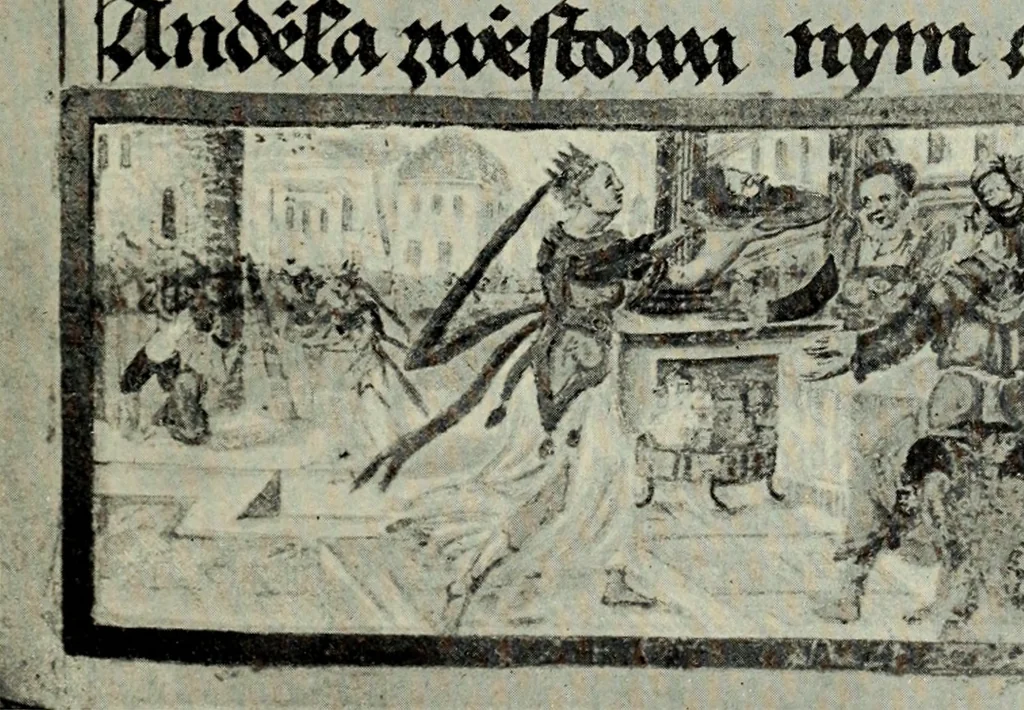 An illustration from Topographie der historischen und Kunst-Denkmale im politischen Bezirke Pribram, 1902, leaf 158