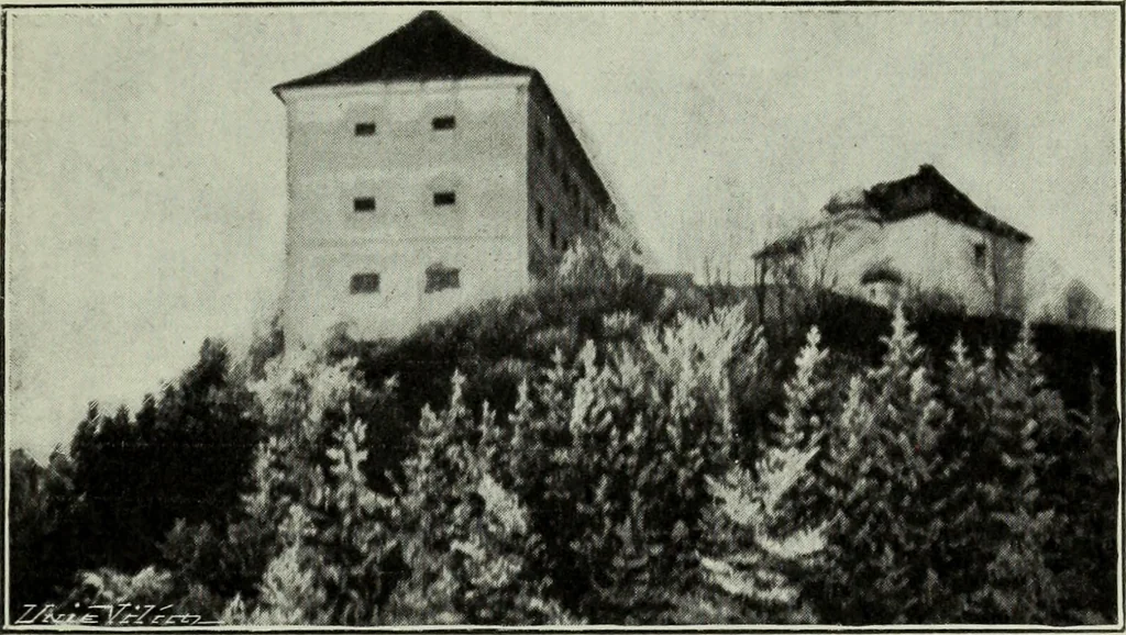 An illustration from Topographie der historischen und Kunst-Denkmale im politischen Bezirke Pribram, 1902, leaf 42