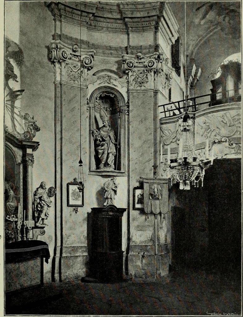 An illustration from Topographie der historischen und Kunst-Denkmale im politischen Bezirke Pribram, 1902, leaf 84