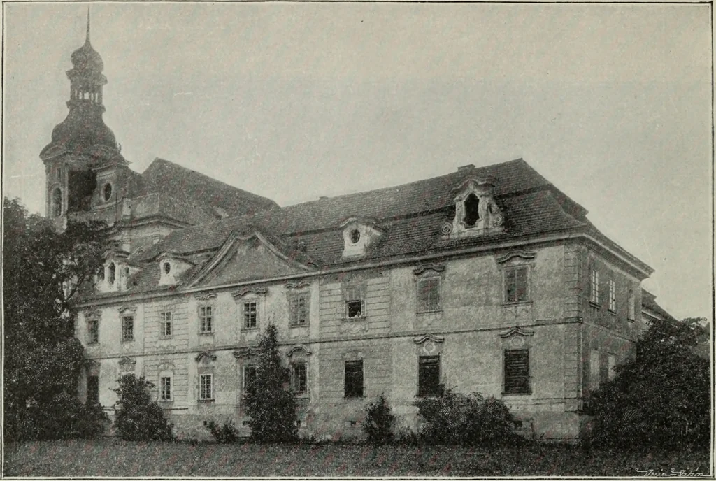 An illustration from Topographie der historischen und Kunst-Denkmale im politischen Bezirke Pribram, 1902, leaf 99