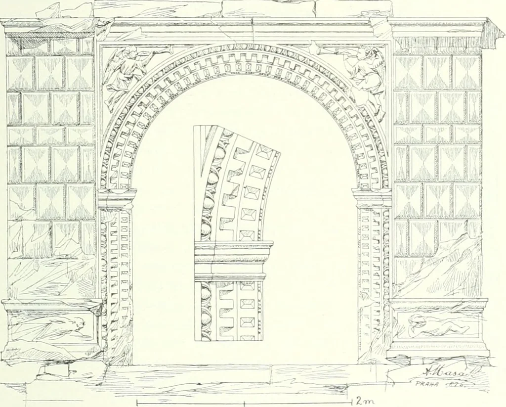 An illustration from Topographie der historischen und Kunst-Denkmale im Königreiche Böhmen von der Urzeit bis zum Anfange des XIX Jahrhundertes, 1897, leaf 60