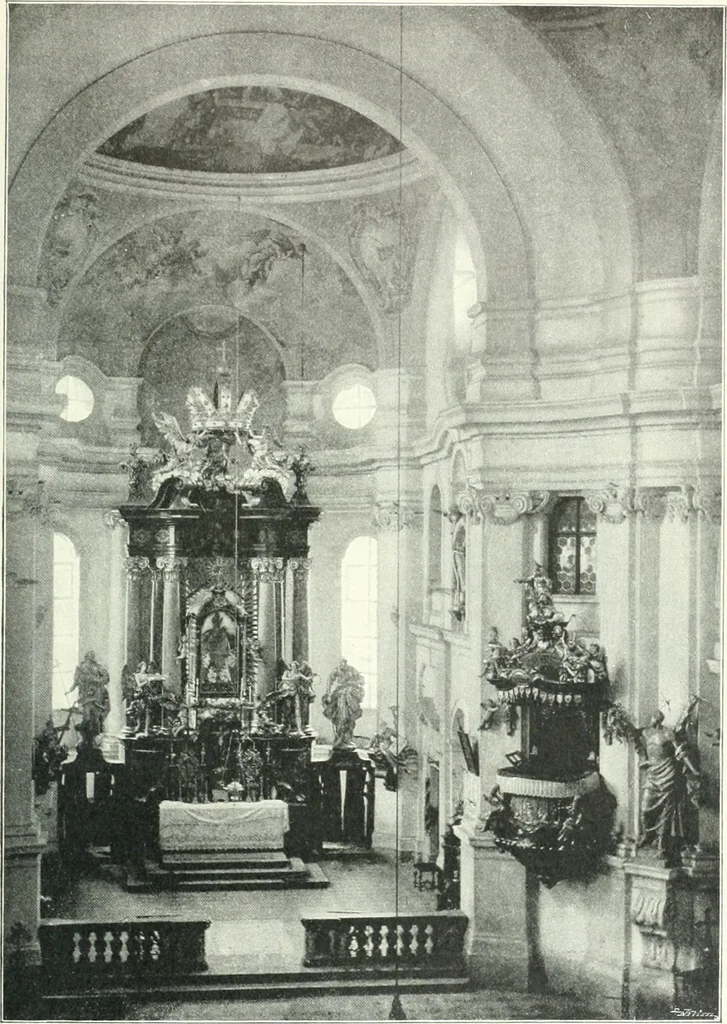 An illustration from Topographie der historischen und Kunst-Denkmale im Königreiche Böhmen von der Urzeit bis zum Anfange des XIX Jahrhundertes, 1897, leaf 86
