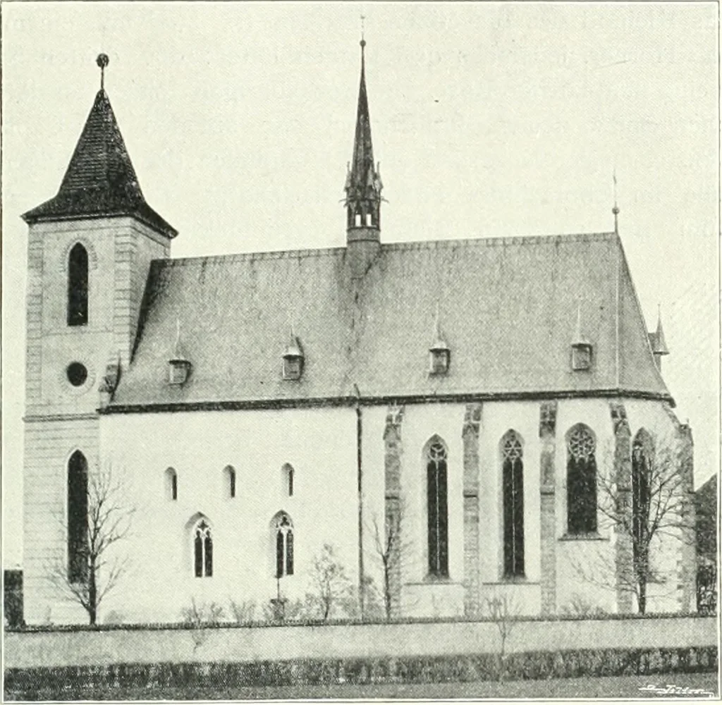 An illustration from Topographie der historischen und Kunst-Denkmale im Königreiche Böhmen von der Urzeit bis zum Anfange des XIX Jahrhundertes, 1897, leaf 96