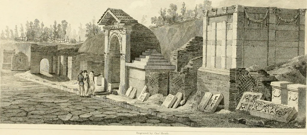 An illustration from Pompeiana : the topography, edifices, and ornaments of Pompeii, 1821, leaf 187