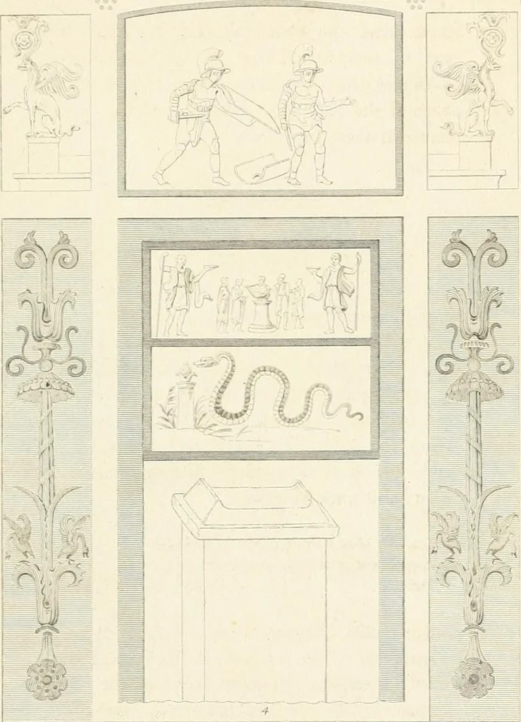 An illustration from Pompeiana : the topography, edifices, and ornaments of Pompeii, 1821, leaf 214