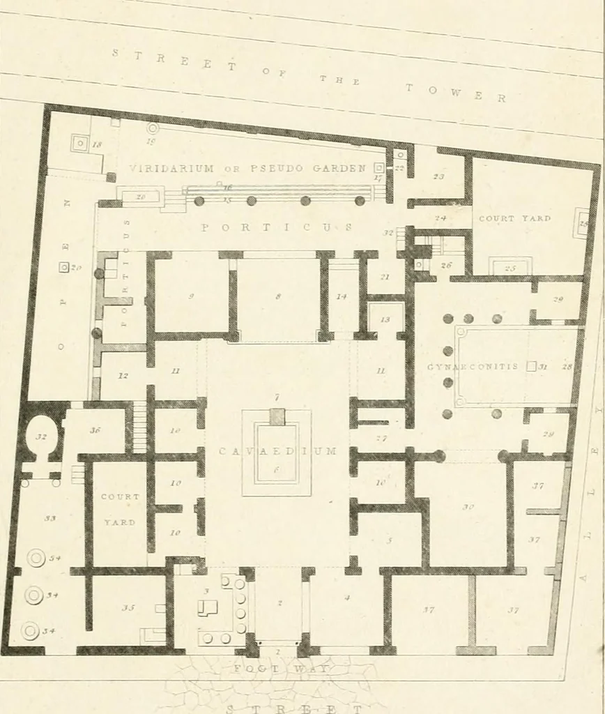 An illustration from Pompeiana : the topography, edifices, and ornaments of Pompeii, 1821, leaf 268