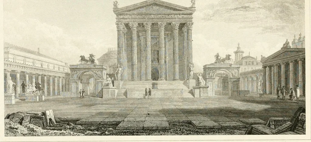 An illustration from Pompeiana : the topography, edifices, and ornaments of Pompeii, 1821, leaf 374