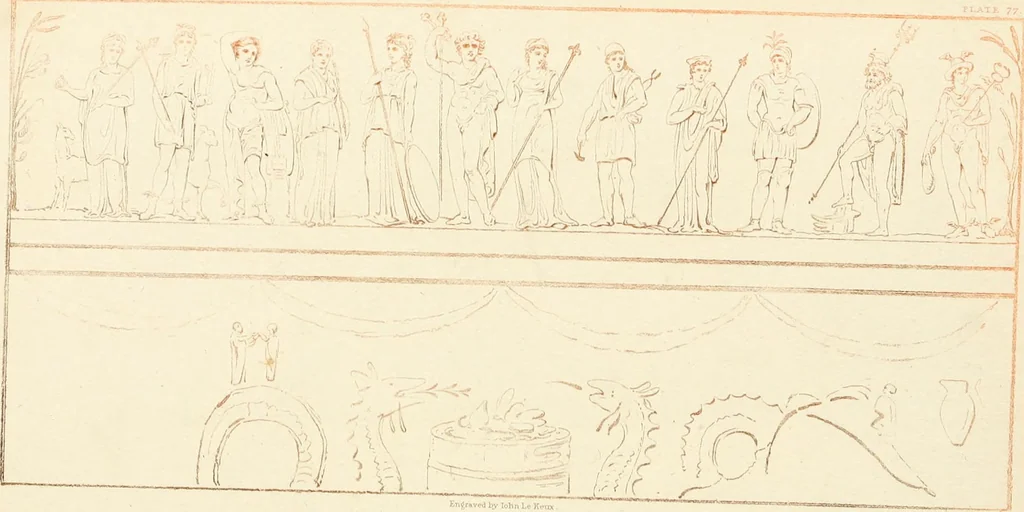 An illustration from Pompeiana : the topography, edifices, and ornaments of Pompeii, 1821, leaf 455