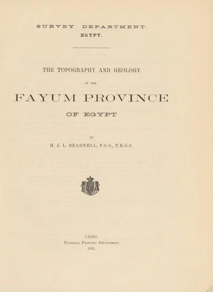 An illustration from The topography and geology of the Fayum province of Egypt, 1905, leaf 7