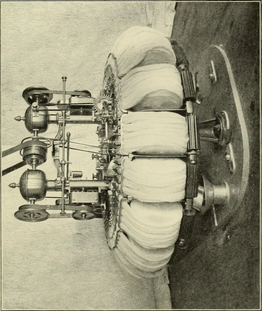An illustration from Tops, a new American industry; a study in the development of the American worsted manufacture. The Arlington mills, 1898, leaf 136