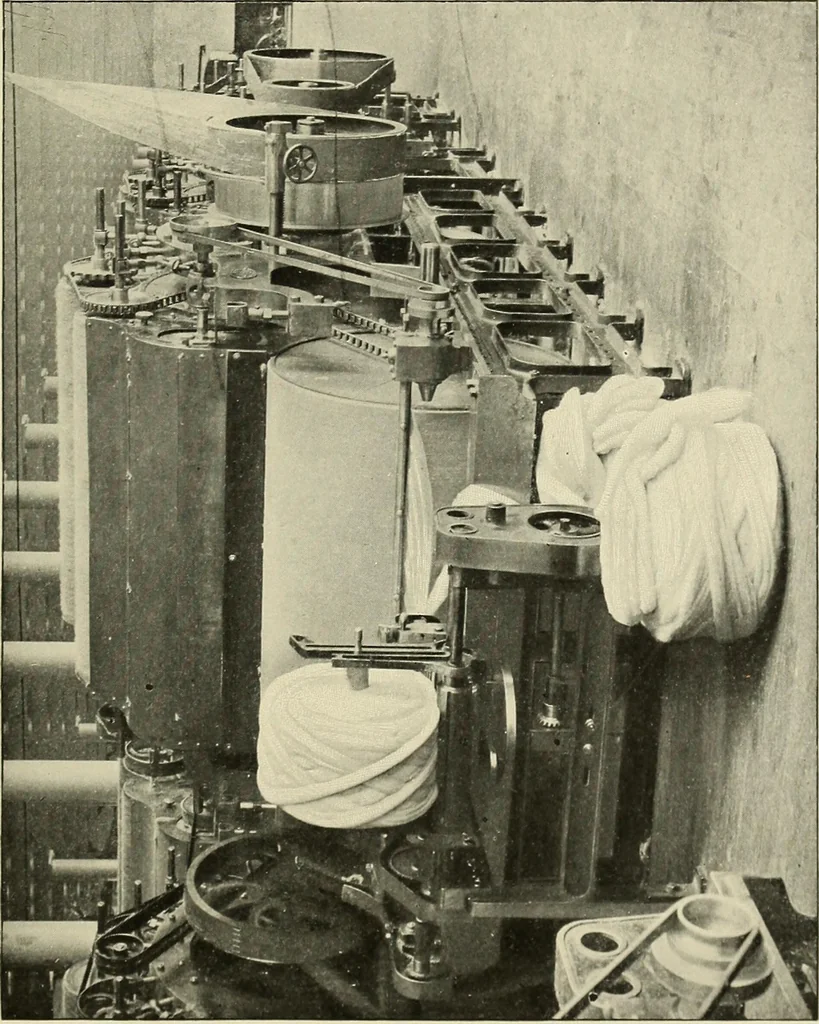 An illustration from Tops, a new American industry; a study in the development of the American worsted manufacture. The Arlington mills, 1898, leaf 180