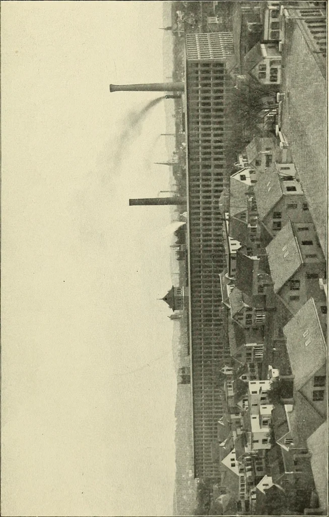 An illustration from Tops, a new American industry; a study in the development of the American worsted manufacture. The Arlington mills, 1898, leaf 68