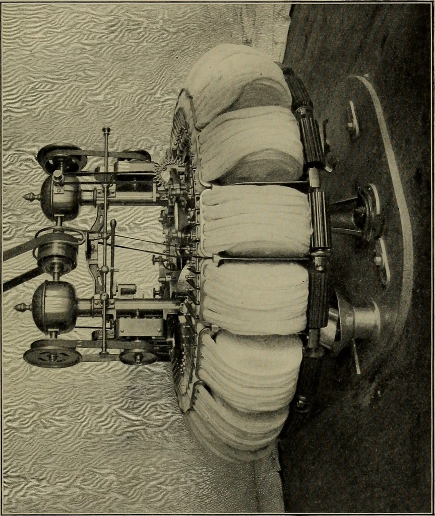 An illustration from Tops, a new American industry; a study in the development of the American worsted manufacture. The Arlington mills, 1898, leaf 134