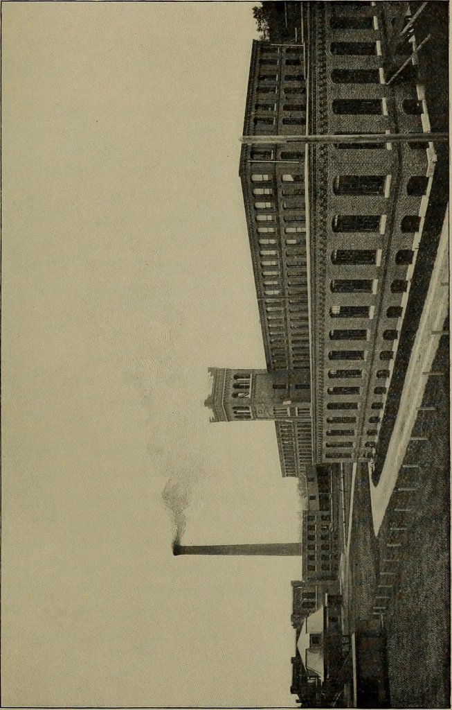 An illustration from Tops, a new American industry; a study in the development of the American worsted manufacture. The Arlington mills, 1898, leaf 90