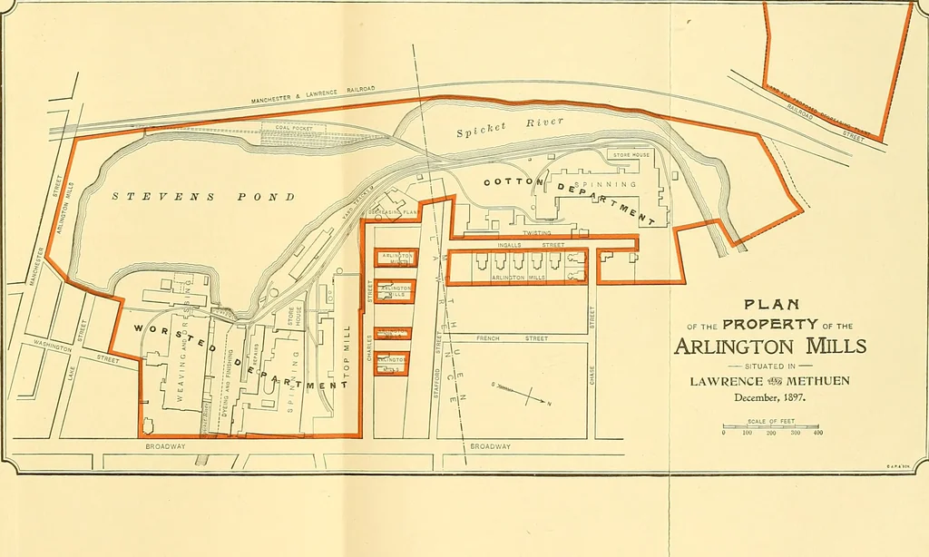 An illustration from Tops, a new American industry; a study in the development of the American worsted manufacture. The Arlington Mills .., 1898, leaf 58