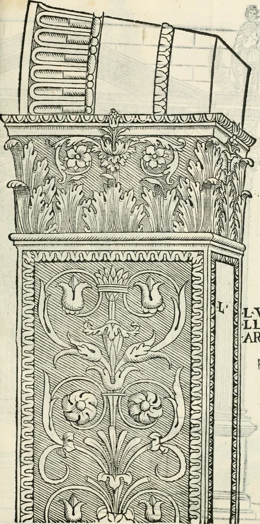 An illustration from Torelli Saraynae Veronensis leg. doct. De origine et amplitudine ciuitatis Veronæ : eiusdem de viris illustribus antiquis veronensibus, de his, qui potiti fuerunt dominio ciuitatis Veronæ, de monumentis antiquis vrbis, & agri veronensis, de interpretatione litterarum antiquarum : index præterea huius operis in calce additus est, 1540, leaf 42