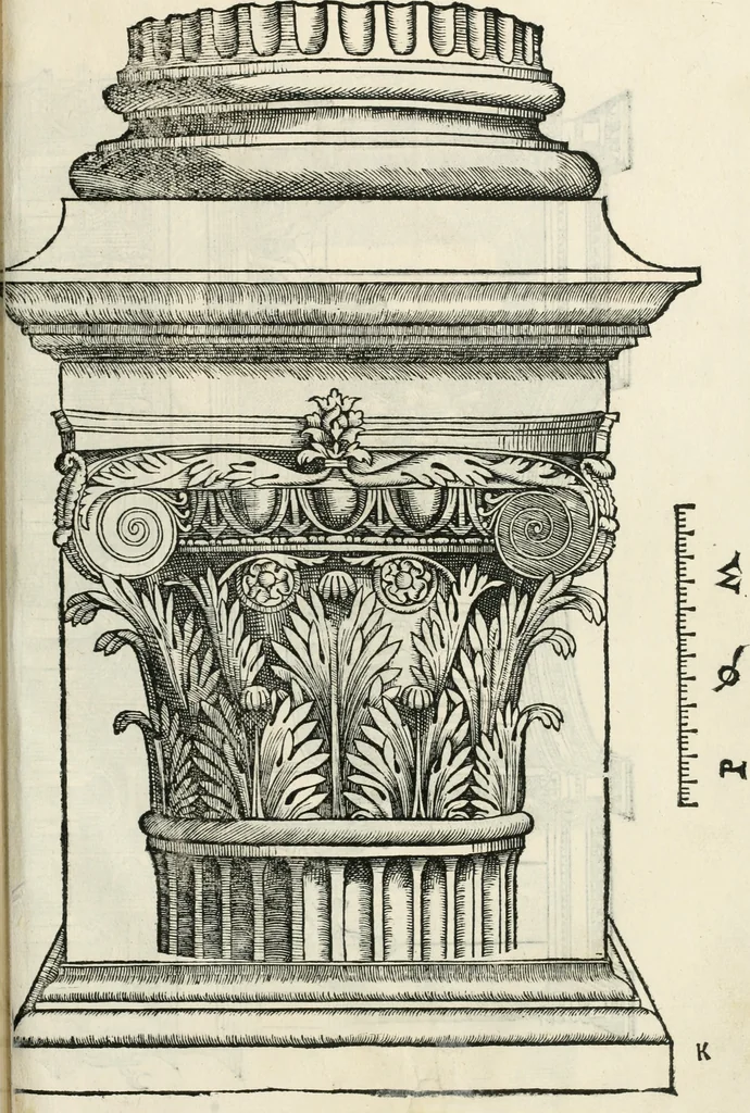 An illustration from Torelli Saraynae Veronensis leg. doct. De origine et amplitudine ciuitatis Veronæ : eiusdem de viris illustribus antiquis veronensibus, de his, qui potiti fuerunt dominio ciuitatis Veronæ, de monumentis antiquis vrbis, & agri veronensis, de interpretatione litterarum antiquarum : index præterea huius operis in calce additus est, 1540, leaf 54