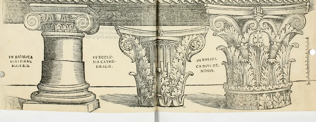 An illustration from Torelli Saraynae Veronensis leg. doct. De origine et amplitudine ciuitatis Veronæ : eiusdem de viris illustribus antiquis veronensibus, de his, qui potiti fuerunt dominio ciuitatis Veronæ, de monumentis antiquis vrbis, & agri veronensis, de interpretatione litterarum antiquarum : index præterea huius operis in calce additus est, 1540, leaf 64
