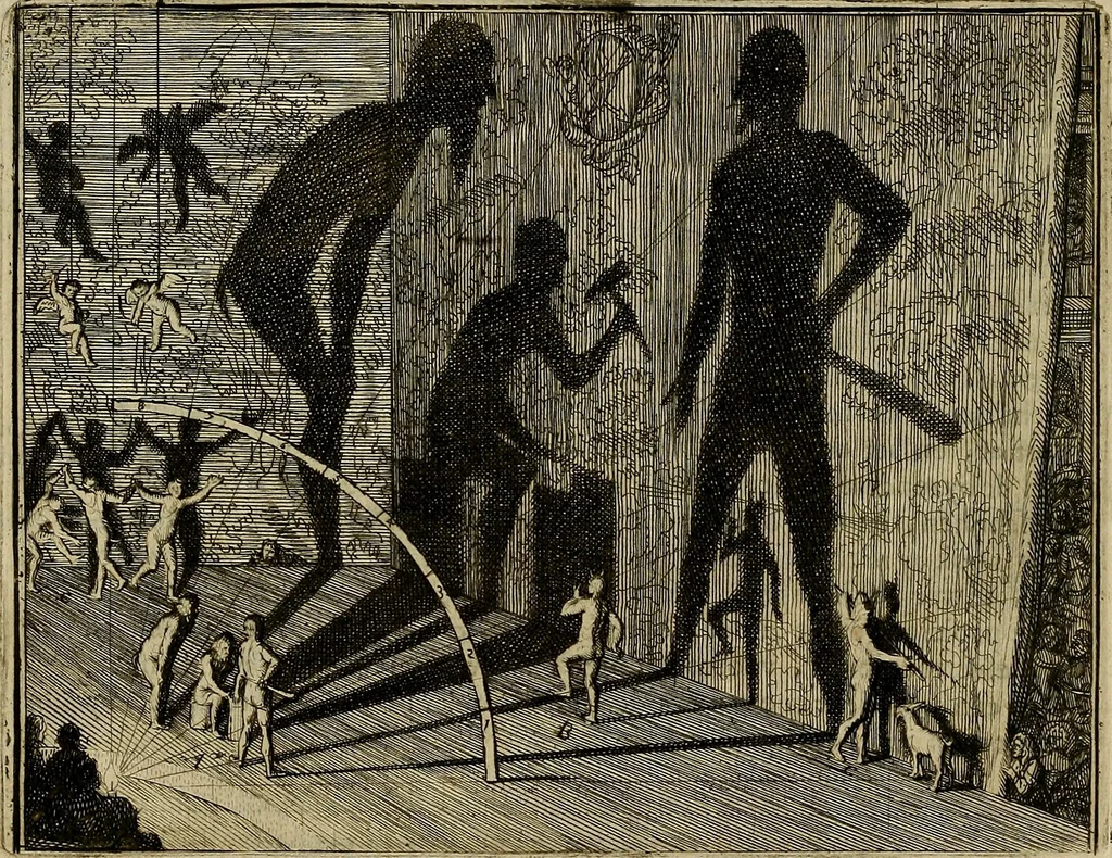 An illustration from Inleyding tot de hooge schoole der schilderkonst : anders de zichtbaere werelt : verdeelt in negen leerwinkels, yder bestiert door eene der zanggodinnen : ten hoogsten noodzakelijk, tot onderwijs, voor alle die deeze edele, vrye, en hooge konst oeffenen, of met yver zoeken te leeren, of anders eenigzins beminnen, 1678, leaf 301